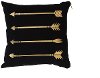 Clearance Black Throw Pillow with Metallic Gold Arrows and Zipper
