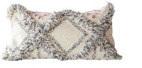 Wool Fringed Kilim Rectangular Throw Pillow