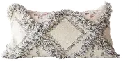 Wool Fringed Kilim Rectangular Throw Pillow