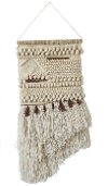 Beige Wool and Cotton Hand-Woven Wall Hanging