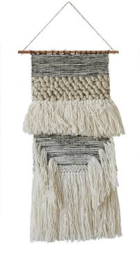 Cotton and Wool Hand-Woven Wall Hanging