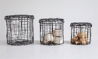 9 Inch Round Hand-Made Wire Basket with Lid