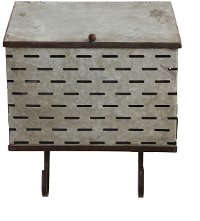 Metal Wall Container With 2 Hooks
