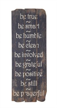 Distressed Dark Gray Be True, Be Smart MDF Wall Decor