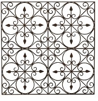 36 Inch Square Hand-Made Wrought Iron Wall Decor