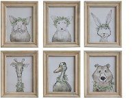 Assorted Animal Wood Framed Wall Art