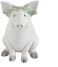 White Ceramic Piggy Bank