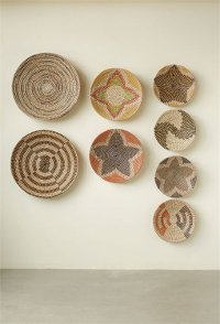 Assorted 18 Inch Round Hand-Woven Sea Grass Wall Basket
