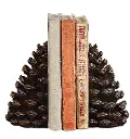 DE0651/PINECONEBKEND Bronze Fin Pine Cone Bookend Pair