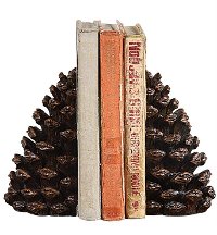 Bronze Fin Pine Cone Bookend Pair