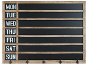 Wood Framed Week Day Chalkboard Wall Decor with 5 Metal Hooks
