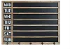 Wood Framed Week Day Chalkboard Wall Decor with 5 Metal Hooks
