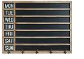 Wood Framed Week Day Chalkboard Wall Decor with 5 Metal Hooks