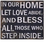 Black and White 22 Inch In Our Home Let Love Abide Wall Decor