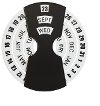 Clearance Black and White 22 Inch Round Metal Perpetual Wheel Wall Calendar