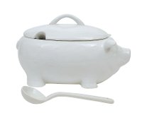 Ceramic Pig Soup Tureen with Ladle