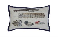 Multi Color Feather Embroidery Throw Pillow