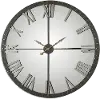 60 Inch Rustic Bronze Metal Clock with Silver Highlights and Mirrored Face