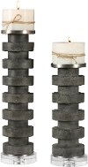 12 Inch Charcoal Candle Holder with Crystal Base