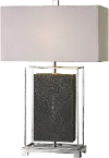 Gray and Polished Nickel Table Lamp