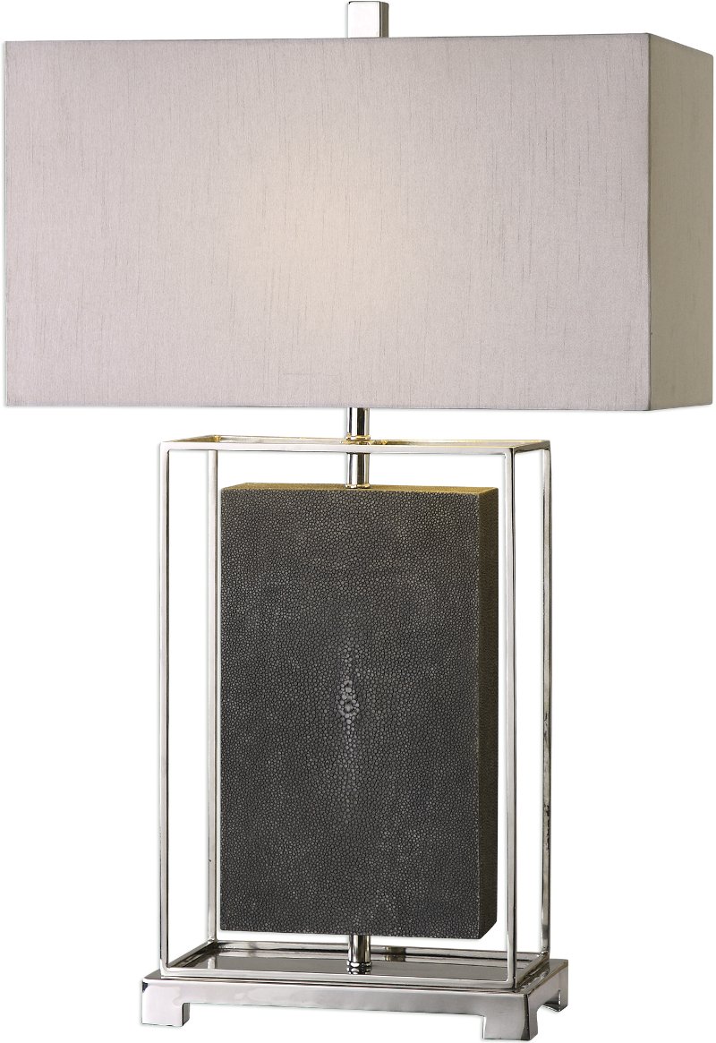 Gray And Polished Nickel Table Lamp Rc Willey Furniture Gray And Polished Nickel Table Lamp
