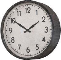 Aged Black Iron Wall Clock