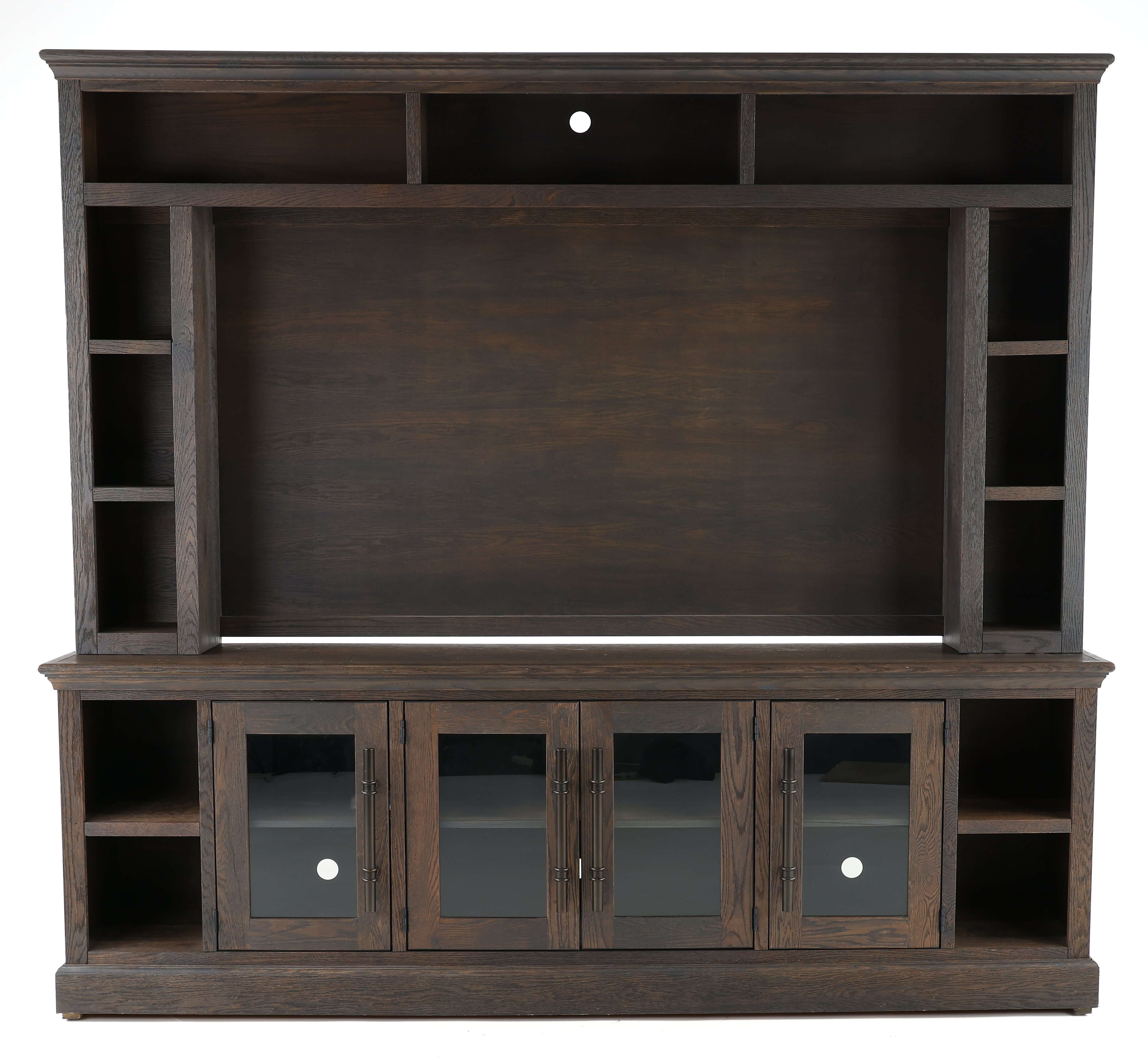 Natural Brown 2 Piece Classic Entertainment Center - Barnhouse-2