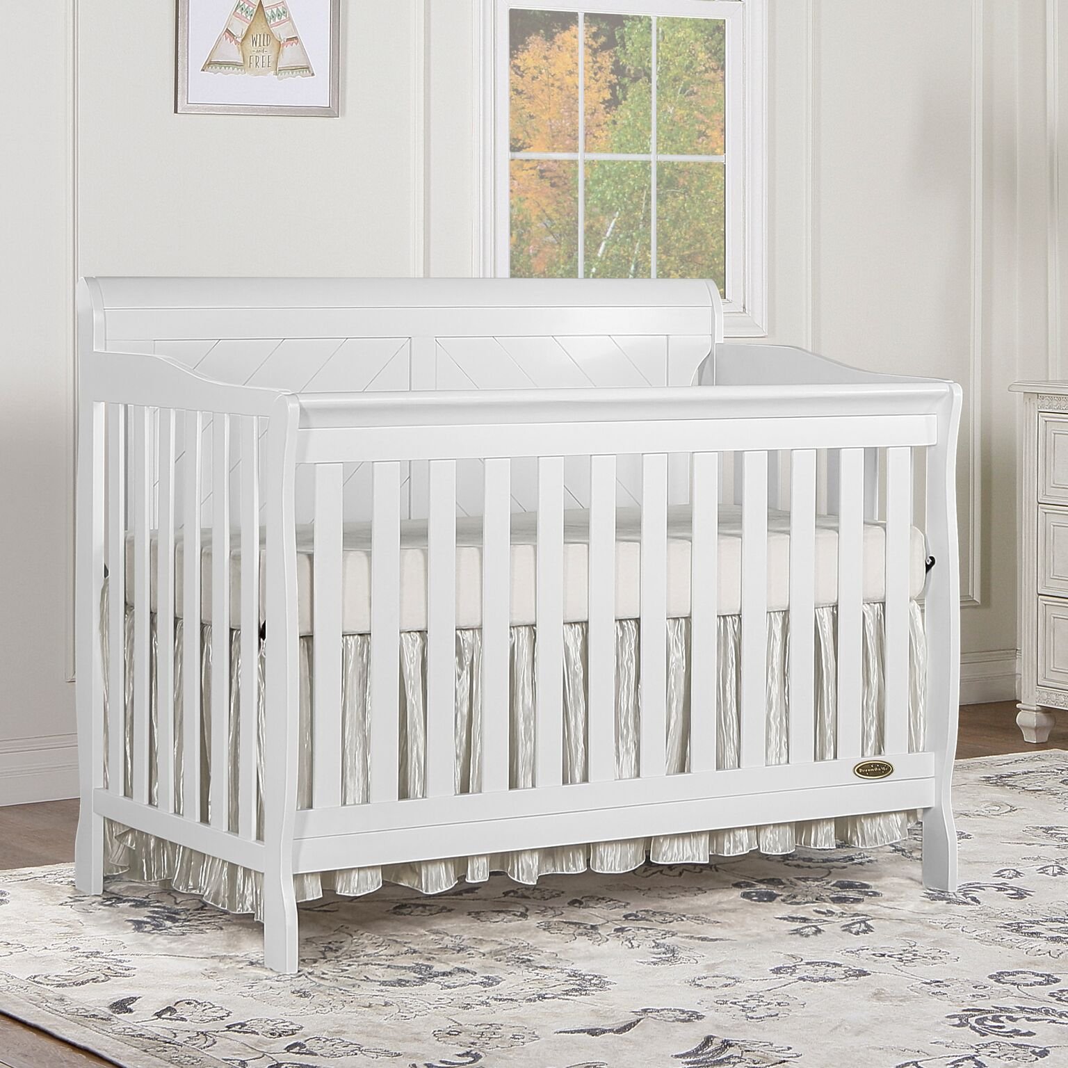 White 5 in 1 Convertible Crib - Ashton-1
