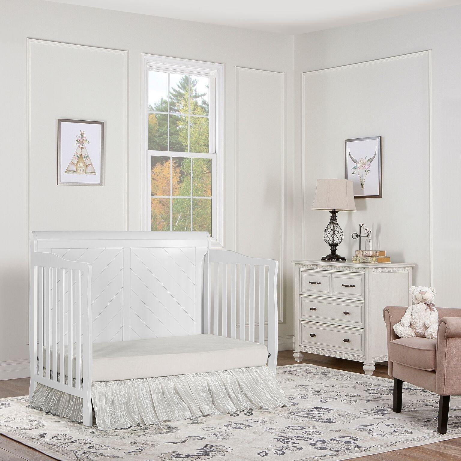 White 5 in 1 Convertible Crib - Ashton-2