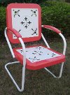 Red Coral Chair - Retro Metal