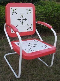 71540 Red Coral Chair - Retro Metal