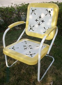 71140 Yellow Retro Chair - Retro Metal