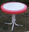 71520 Red Coral Round Table - Retro Metal