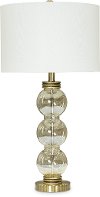 Clearance Tall Bubble Glass Table Lamp with White Shade