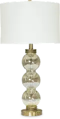 Tall Bubble Glass Table Lamp with White Shade