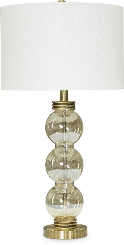Tall Bubble Glass Table Lamp with White Shade