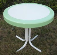 71320 Lime Green Round Table - Retro Metal