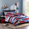 Bradley Blue and Red Full-Queen 4 Piece Bedding Collection-2