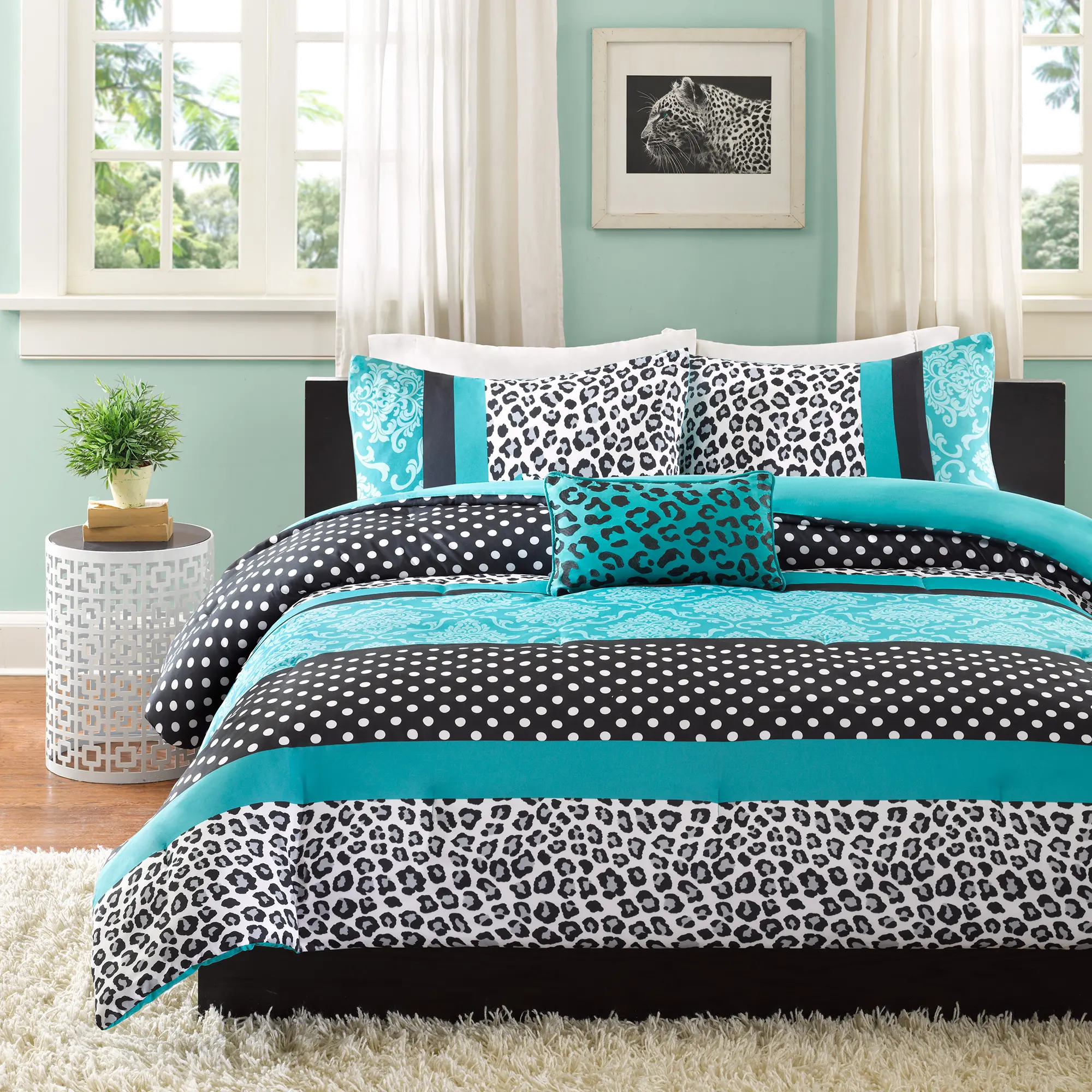 Chloe Teal Twin-Twin XL 3 Piece Bedding Collection-2