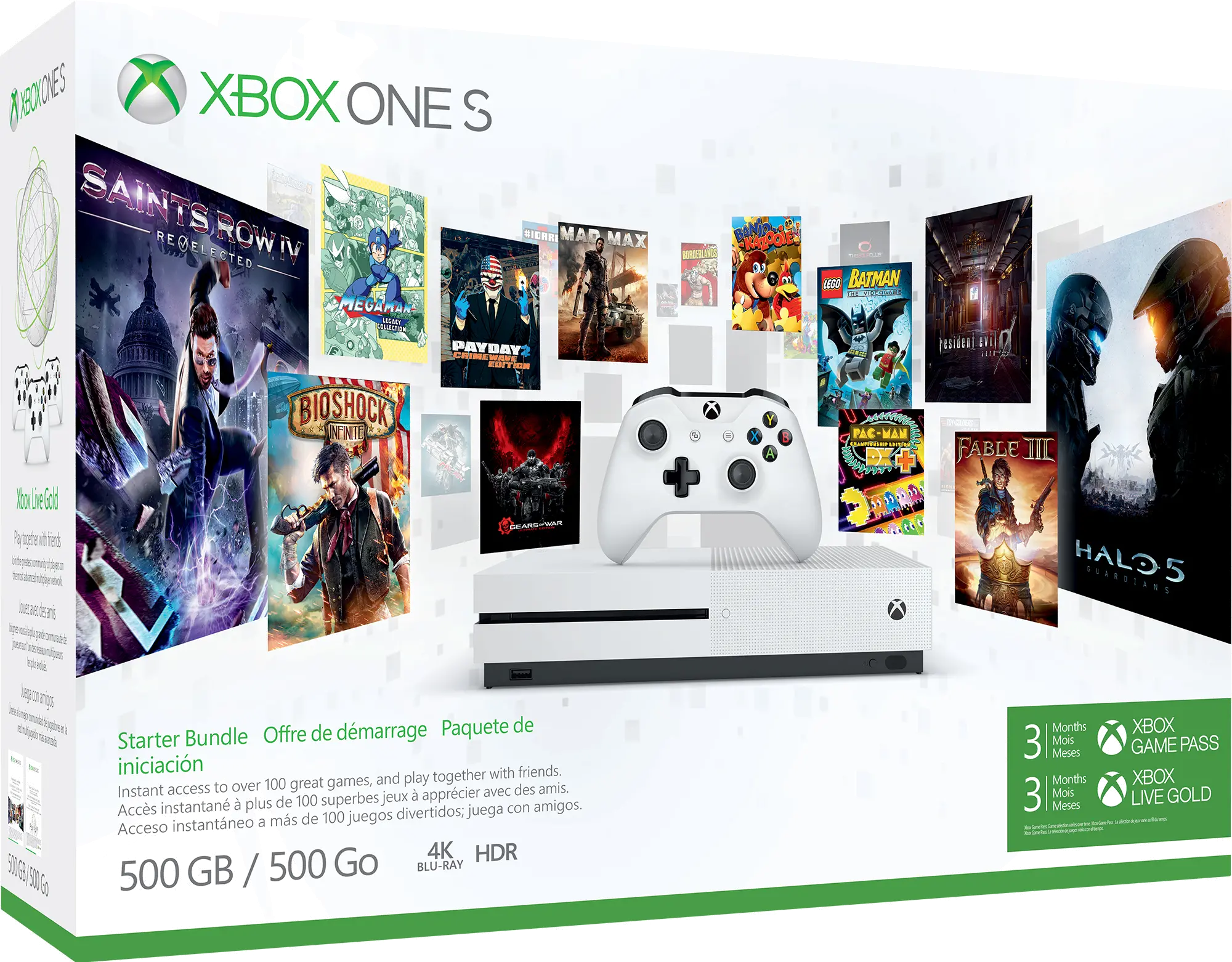 XB1 MIC ZQ9342 Xbox One S Starter Bundle (500GB)-1