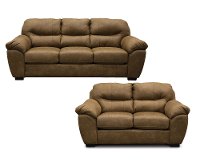 Contemporary Brown 2 Piece Living Room Set - Grant