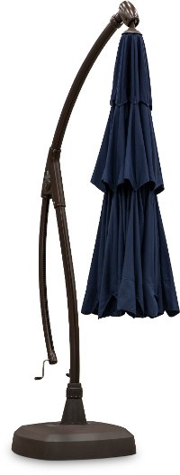 Navy Blue Patio Cantilever Umbrella with Base-3