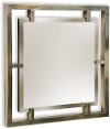 Clearance Square Silver Finish Beveled Mirror