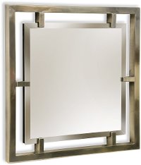 Square Silver Finish Beveled Mirror