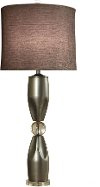 Brushed Steel Table Lamp with Metal Body and Crystal Base
