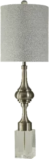 Clearance Gun Metal Table Lamp with a Crystal Base