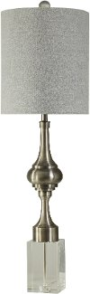 Gun Metal Table Lamp with a Crystal Base