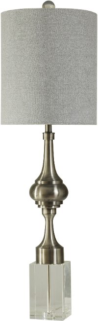Gun Metal Table Lamp with a Crystal Base