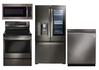 KIT LG 4 Piece Kitchen Appliance Package with Electric Range - Black Stainless Steel