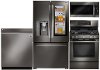 KIT LG 4 Piece Kitchen Appliance Package with 5.4 cu. ft. Gas Range - Black Stainless Steel